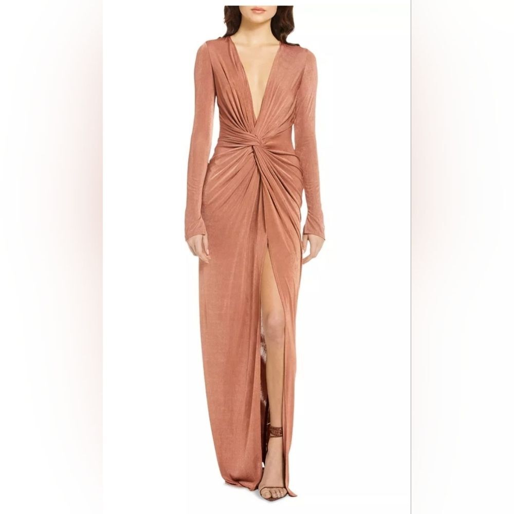 Revolve Katie May In A Mood Twisted Gown, Maxi Dress Size Xl Muted Copper